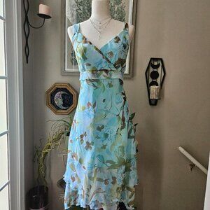 Believe.... Size 16 Floral Midi Dress, Pastel y2K Vintage Asymmetrical